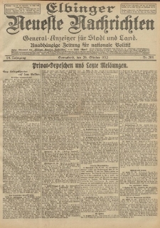 Elbinger Neueste Nachrichten, Nr. 255 Sonnabend 26 Oktober 1912 64. Jahrgang
