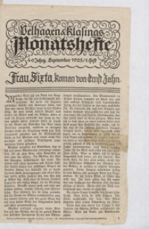 Velhagen & Klasings Monatshefte. September 1925, Jg. XL. Heft 1.