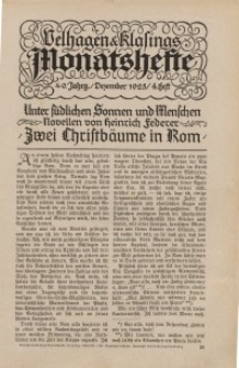 Velhagen & Klasings Monatshefte. Dezember 1925, Jg. XL. Heft 4.