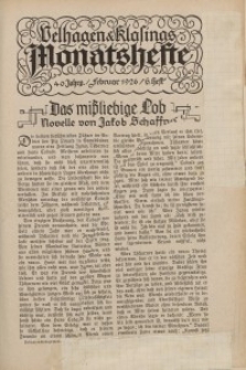 Velhagen & Klasings Monatshefte. Februar 1926, Jg. XL. Heft 6.