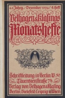 Velhagen & Klasings Monatshefte. September 1926, Jg. XLI. Heft 1.
