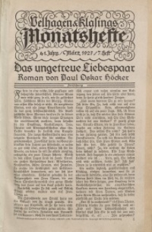 Velhagen & Klasings Monatshefte. März 1927, Jg. XLI. Heft 7.