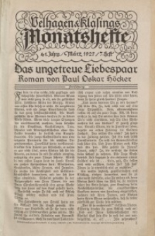 Velhagen & Klasings Monatshefte. März 1927, Jg. XLI. Heft 7.
