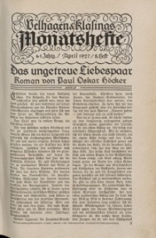 Velhagen & Klasings Monatshefte. April 1927, Jg. XLI. Heft 8.