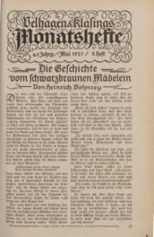 Velhagen & Klasings Monatshefte. Mai 1927, Jg. XLI. Heft 9.