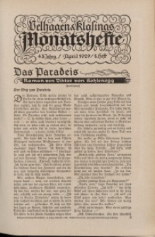 Velhagen & Klasings Monatshefte. April 1929, Jg. XLIII. Heft 8.