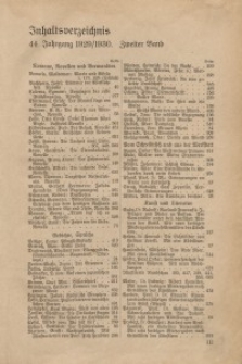 Velhagen & Klasings Monatshefte. Jg. LXIV. Bd. II.: Inhaltsverzeichnis