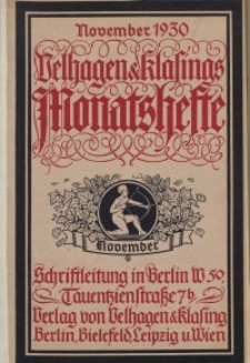 Velhagen & Klasings Monatshefte. September 1930, Jg. XLV. Heft 1.