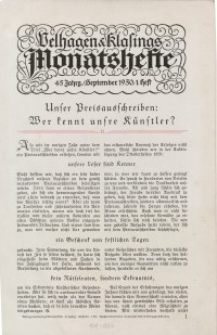 Velhagen & Klasings Monatshefte. Oktober 1930, Jg. XLV. Heft 2.