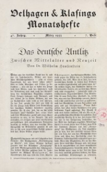 Velhagen & Klasings Monatshefte. März 1933, Jg. XLVII. Heft 7.