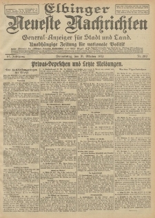 Elbinger Neueste Nachrichten, Nr. 260 Donnerstag 31 Oktober 1912 64. Jahrgang
