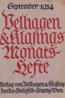 Velhagen & Klasings Monatshefte. September 1934, Jg. XLIX. Heft 1.
