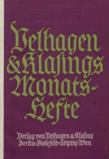 Velhagen & Klasings Monatshefte. September 1937, Jg. LII. Heft 1.
