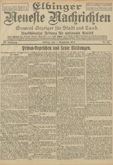 Elbinger Neueste Nachrichten, Nr. 261 Freitag 1 November 1912 64. Jahrgang