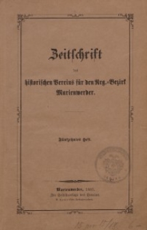 Zeitschrift des historischen Vereins für den Regierungsbezirk Marienwerder, H. 15