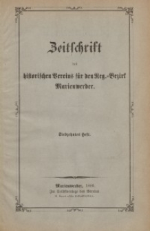 Zeitschrift des historischen Vereins für den Regierungsbezirk Marienwerder, H. 17