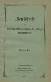 Zeitschrift des historischen Vereins für den Regierungsbezirk Marienwerder, H. 18