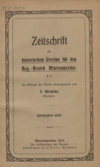 Zeitschrift des historischen Vereins für den Regierungsbezirk Marienwerder, H. 50
