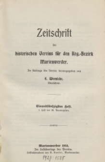 Zeitschrift des historischen Vereins für den Regierungsbezirk Marienwerder, H. 51