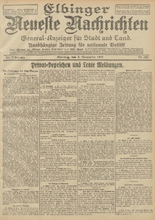 Elbinger Neueste Nachrichten, Nr. 263 Sonntag 3 November 1912 64. Jahrgang