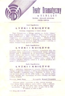 Łyżki i księżyc – ulotka zwiastująca spektakl teatralny