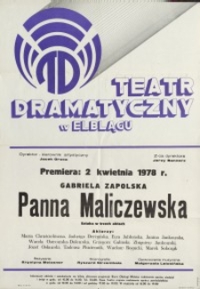 Panna Maliczewska – afisz teatralny