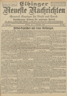 Elbinger Neueste Nachrichten, Nr. 264 Montag 4 November 1912 64. Jahrgang