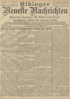 Elbinger Neueste Nachrichten, Nr. 265 Dienstag 5 November 1912 64. Jahrgang