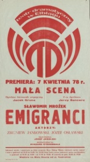 Emigranci - afisz teatralny