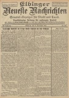 Elbinger Neueste Nachrichten, Nr. 266 Mittwoch 6 November 1912 64. Jahrgang