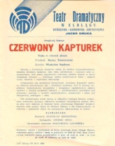 Czerwony Kapturek - Flugblatt mit Ansage der Aufführung
