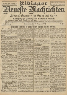 Elbinger Neueste Nachrichten, Nr. 267 Donnerstag 7 November 1912 64. Jahrgang