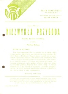 Niezwykła przygoda – ulotka zapowiadająca spektakl