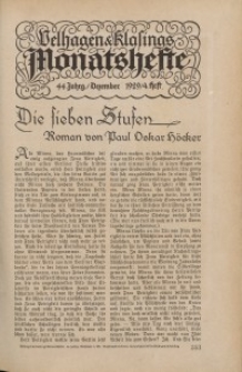 Velhagen & Klasings Monatshefte. Dezember 1929, Jg. XLIV. Heft 4.