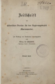 Zeitschrift des historischen Vereins für den Regierungsbezirk Marienwerder, H. 1