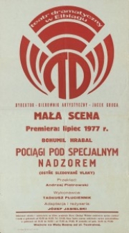 Pociągi pod specjalnym nadzorem – afisz