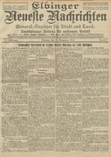 Elbinger Neueste Nachrichten, Nr. 271 Montag 11 November 1912 64. Jahrgang