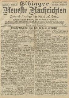 Elbinger Neueste Nachrichten, Nr. 271 Montag 11 November 1912 64. Jahrgang