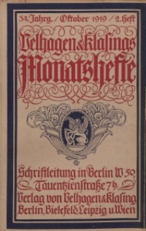 Velhagen & Klasings Monatshefte. Oktober 1919, Jg. XXXIV. Heft 2.