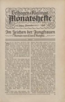 Velhagen & Klasings Monatshefte. November 1927, Jg. XLII. Heft 3.