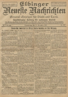 Elbinger Neueste Nachrichten, Nr. 274 Donnerstag 14 November 1912 64. Jahrgang