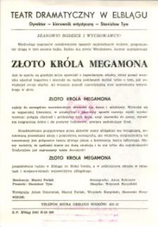 Złoto króla Megamona - ulotka