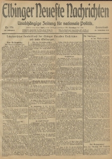 Elbinger Neueste Nachrichten, Nr. 276 Sonnabend 16 November 1912 64. Jahrgang
