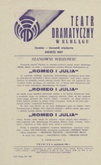 Romeo i Julia - ulotka