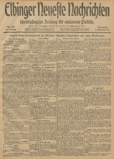 Elbinger Neueste Nachrichten, Nr. 279 Dienstag 19 November 1912 64. Jahrgang