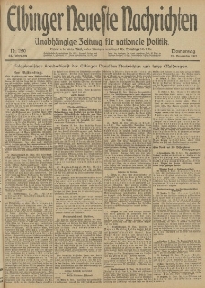 Elbinger Neueste Nachrichten, Nr. 280 Donnerstag 21 November 1912 64. Jahrgang