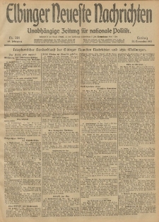 Elbinger Neueste Nachrichten, Nr. 281 Freitag 22 November 1912 64. Jahrgang