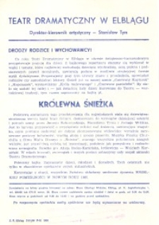 Królewna Śnieżka - ulotka