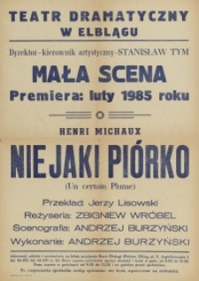 Niejaki Piórko ( Un certain Plume ) - afisz