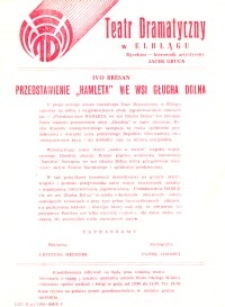 Przedstawienie "Hamleta" we wsi Głucha Dolna - ulotka